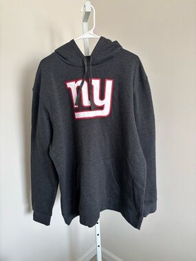 Fanatics Dark Gray Hoodie with White and Red NY Logo